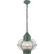 Ellington 1 Light 9 inch Verde Green Outdoor Pendant in Optic Glass, Brass Traditions by Innovations Lighting