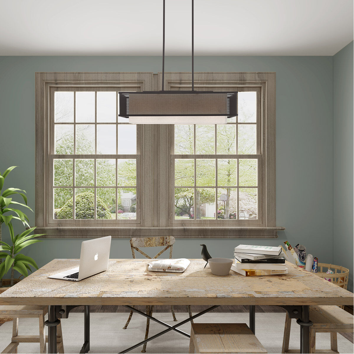 Braddock 3 Light 30 inch Bronze Linear Chandelier Ceiling Light