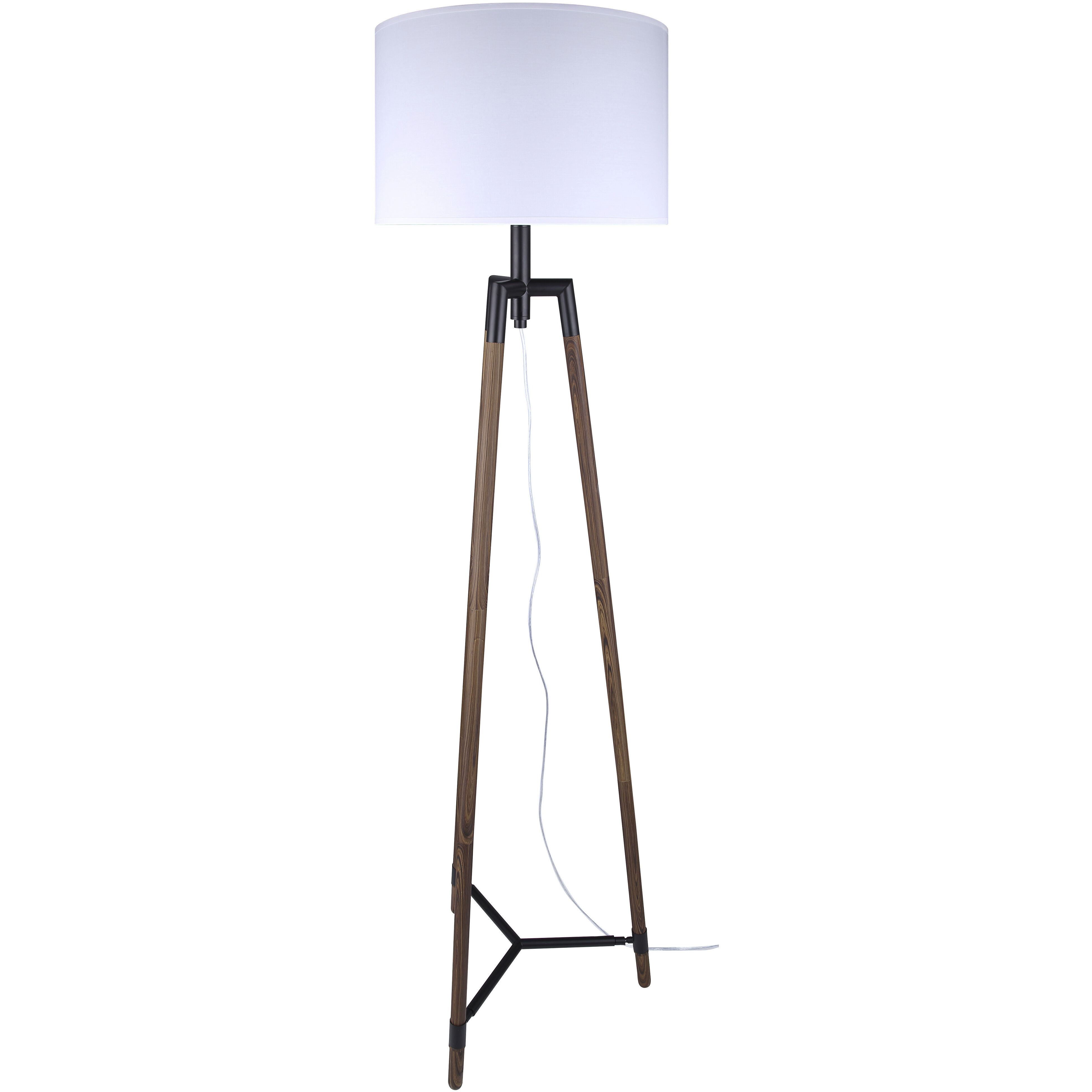 Cameram 62.5 inch 150.00 watt Black and Wood Floor Lamp Portable Light