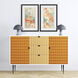 Abstract Orange and Green and Beige Framed Art
