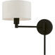 Allison 14.75 inch 60 watt Black Swing Arm Wall Lamp Wall Light