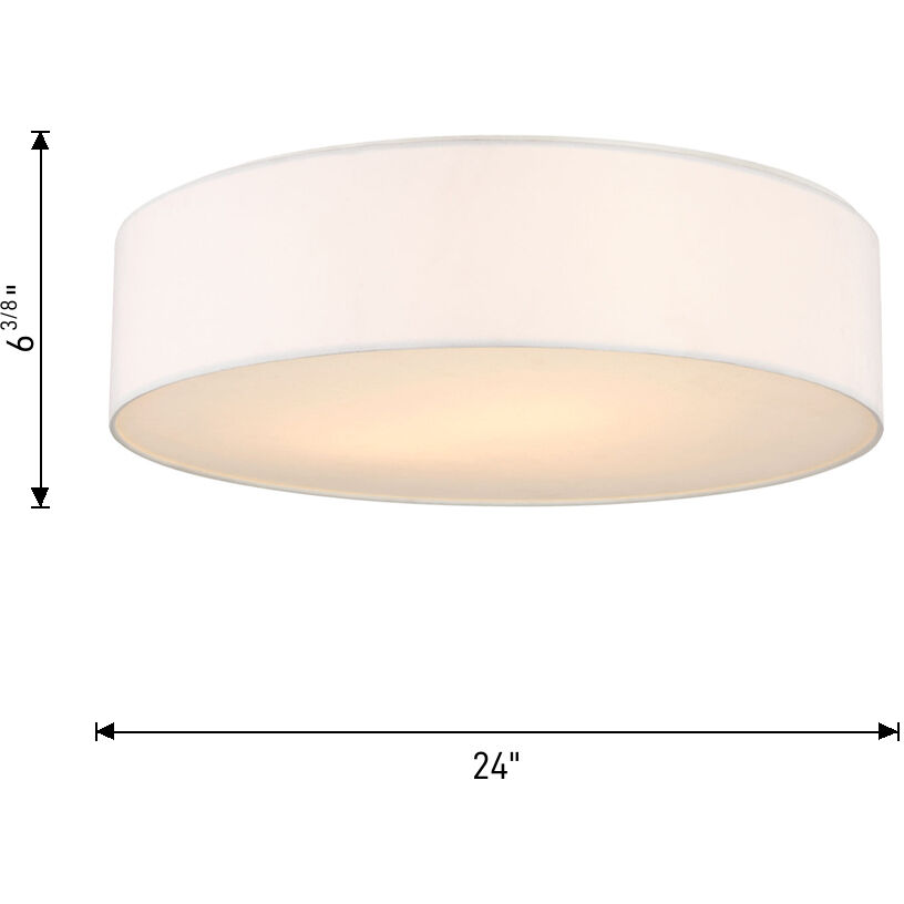 Larson 3 Light 24 inch Matte White Flush Mount Ceiling Light, Large