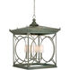 Matthew Frederick International 4 Light 31 inch Antique Moss Lantern Pendant Ceiling Light