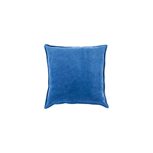 Cotton Velvet 22 X 22 inch Dark Blue Pillow Kit, Square