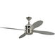 Metrograph 56 inch Polished Nickel with Grey Blades Ceiling Fan