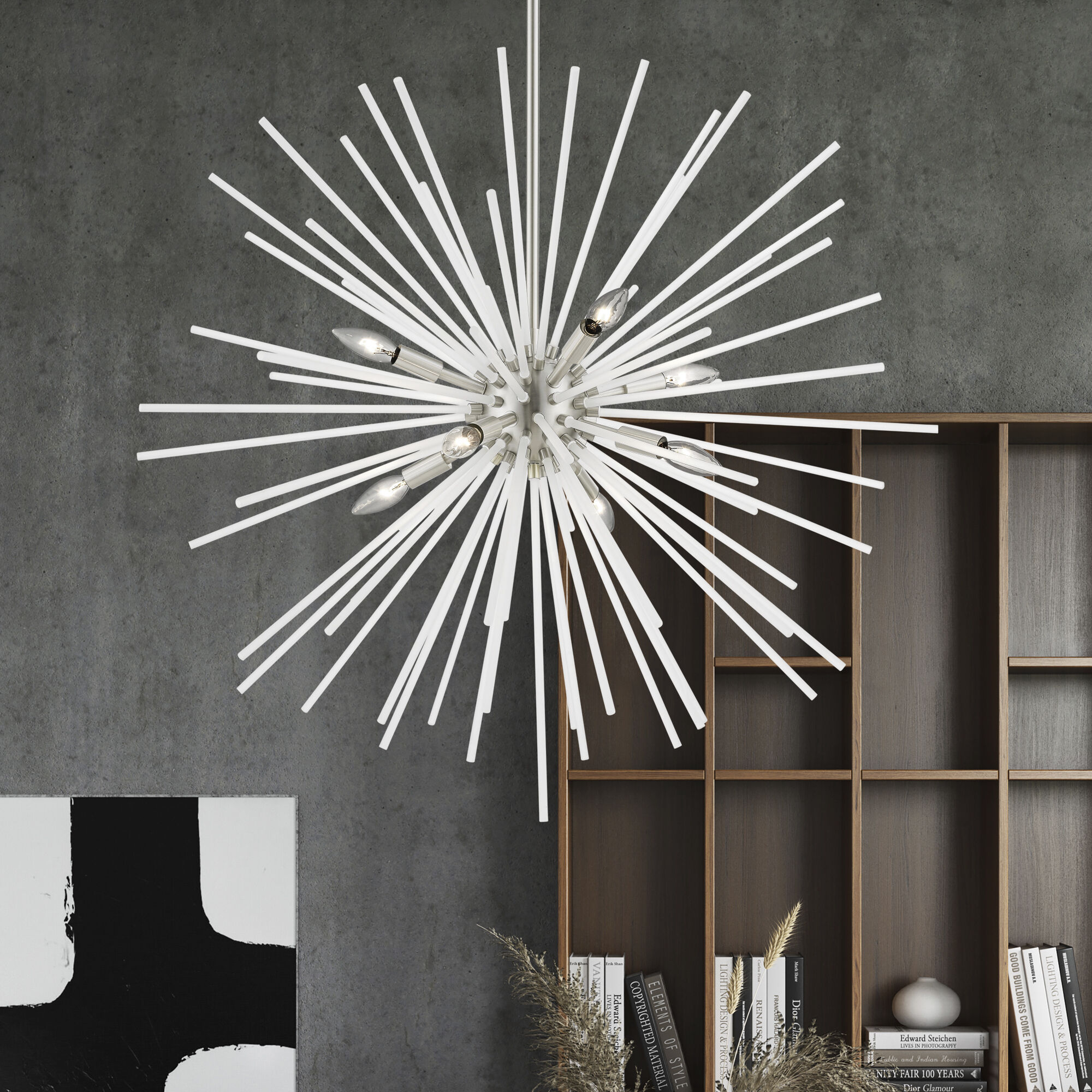 Uptown 8 Light 34 inch Brushed Nickel Foyer Chandelier Ceiling Light, Large