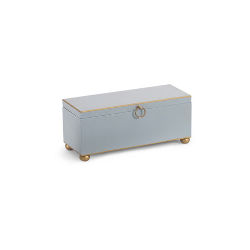 Chelsea House 14 inch Pastel Blue/Gold/Polished Brass Decorative Box