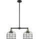 Franklin Restoration Large Bell Cage 2 Light 24 inch Black Antique Brass Island Light Ceiling Light in Clear Glass, Franklin Restoration