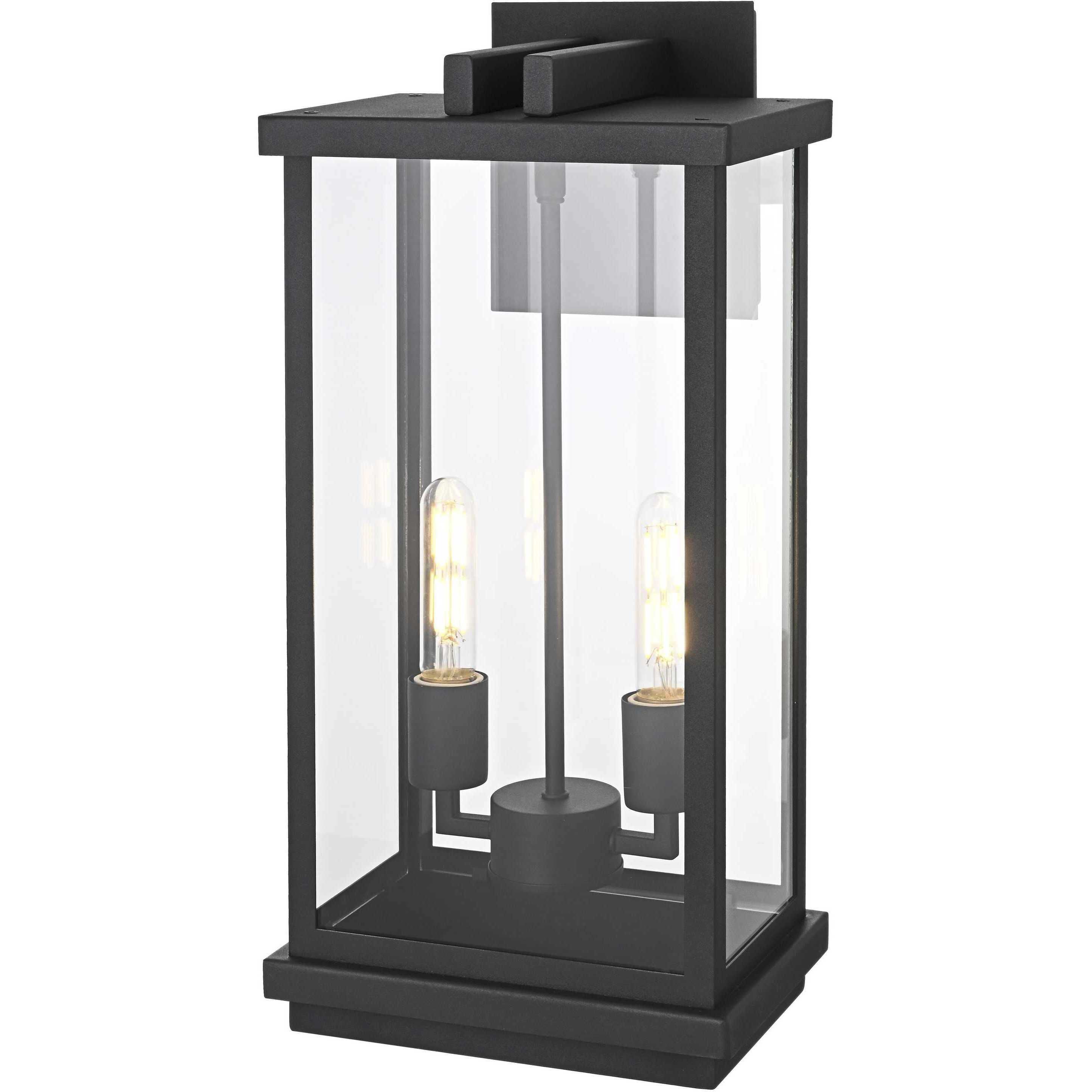 Theodore 2 Light 21 inch Black Outdoor Wall Sconce