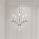 Priscilla 5 Light Antique Silver Chandelier Ceiling Light in White Pearl, Adjustable Height