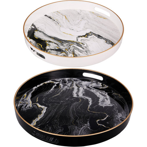 Quinn Black/White/Gold Tray