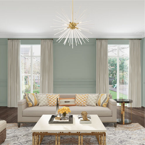 Utopia 8 Light 34 inch Satin Brass Pendant Chandelier Ceiling Light
