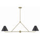 Xavier 4 Light 54 inch Vibrant Gold Chandelier Ceiling Light