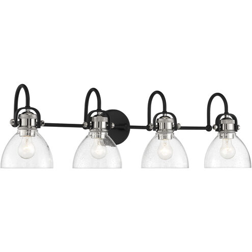 Monico 4 Light 36 inch Coal/Polished Nickel Bath Light Wall Light