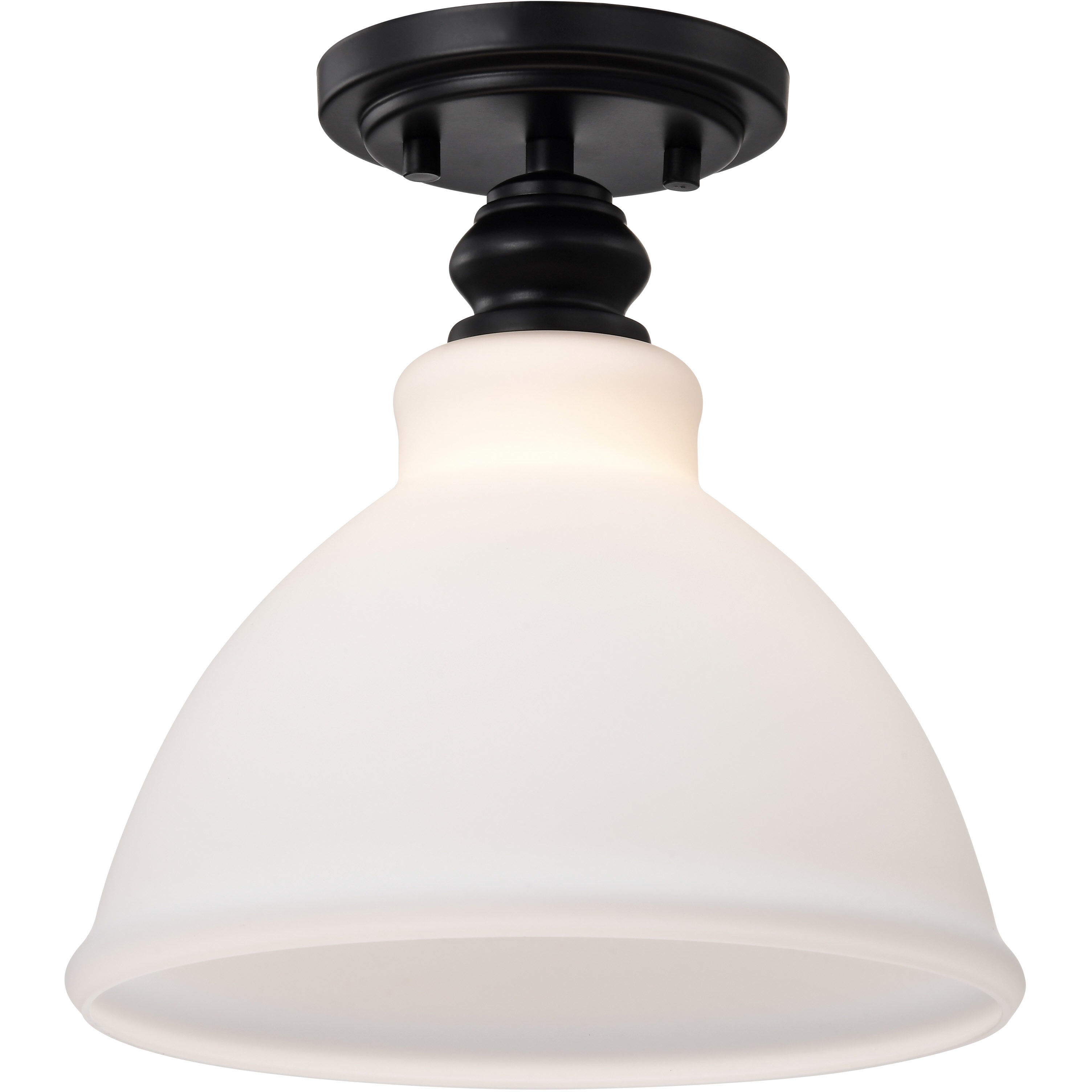 Russel 10 inch Matte Black Semi Flush Mount Ceiling Light