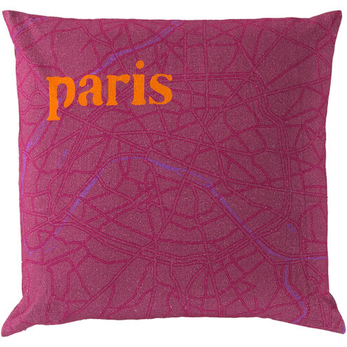 City Maps 22 inch Bright Pink, Fuchsia, Bright Purple, Bright Orange Pillow Kit