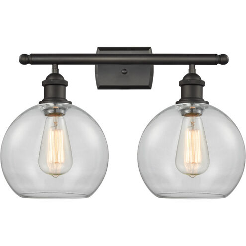 Ballston Athens 2 Light 16 inch Oil Rubbed Bronze Bath Vanity Light Wall Light in Clear Glass, Ballston