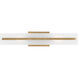 Dex 2 Light 4.75 inch Satin Brass Bath Vanity Wall Light
