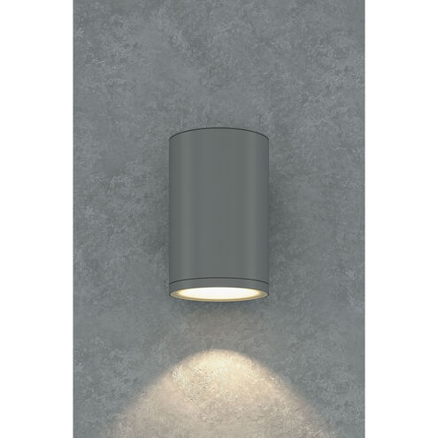 Outdoor Cylinder 1 Light 7 inch Silver LED Wall Sconce Wall Light
