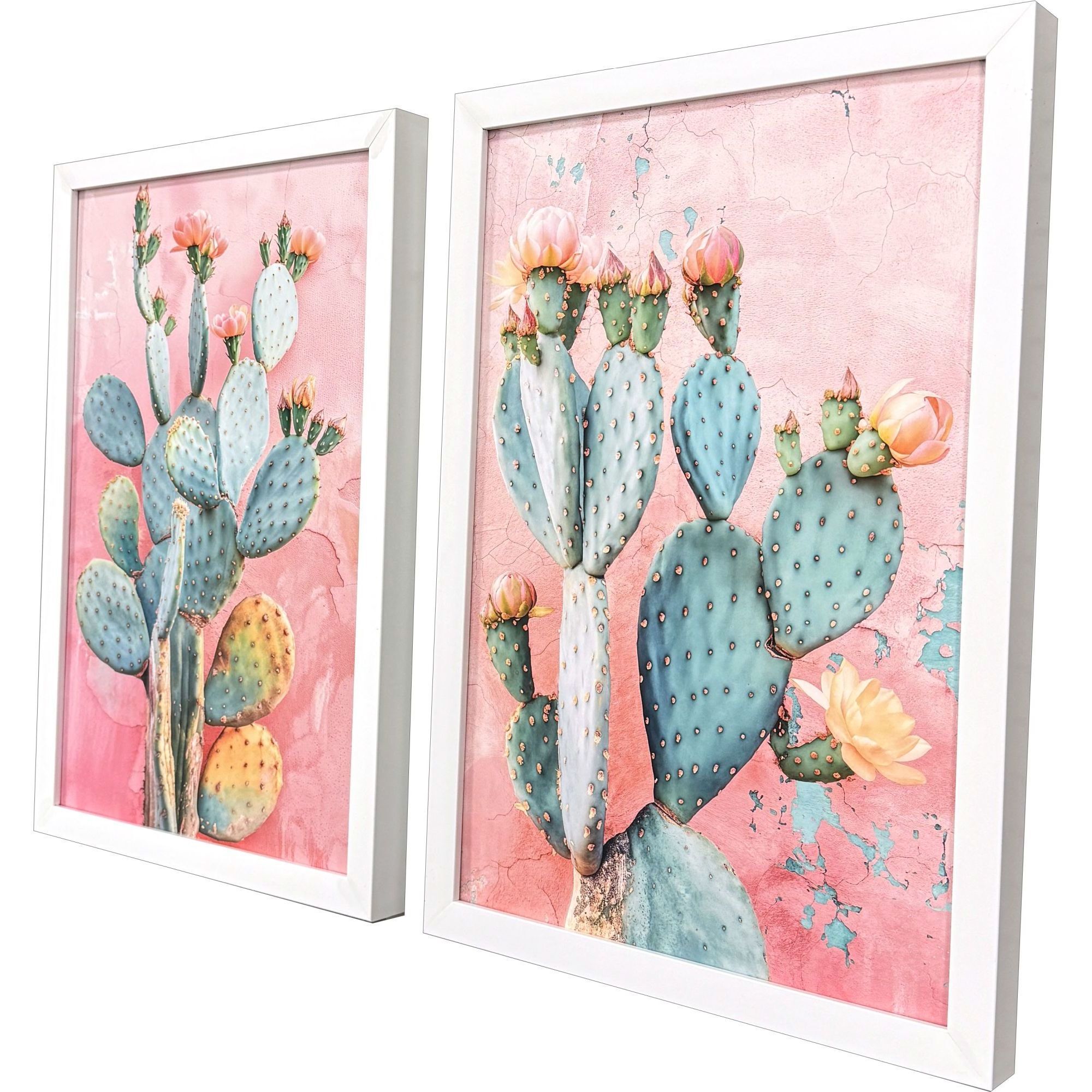 Blush Botanicals Pink and Turquoise and Green Framed Art, Propac