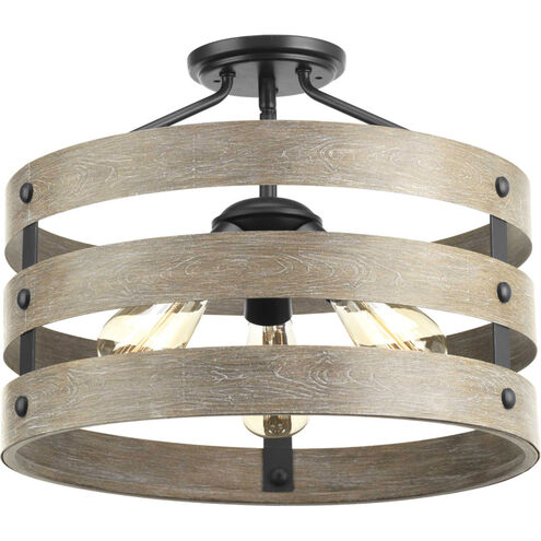 Gulliver 3 Light 17 inch Graphite Semi-Flush Mount Convertible Ceiling Light