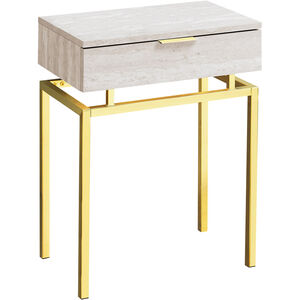 Seneca 23 X 18 inch Beige and Gold Accent End Table or Night Stand