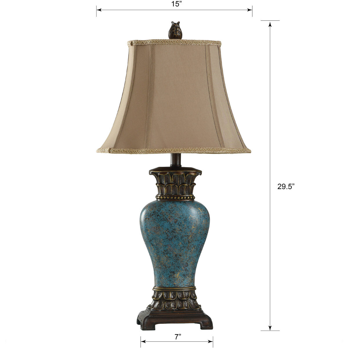 Signature 30 inch 60 watt Blue and Brown Table Lamp Portable Light