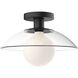 Alora Mood Francesca 1 Light 11.88 inch Matte Black Semi Flush Mount Ceiling Light