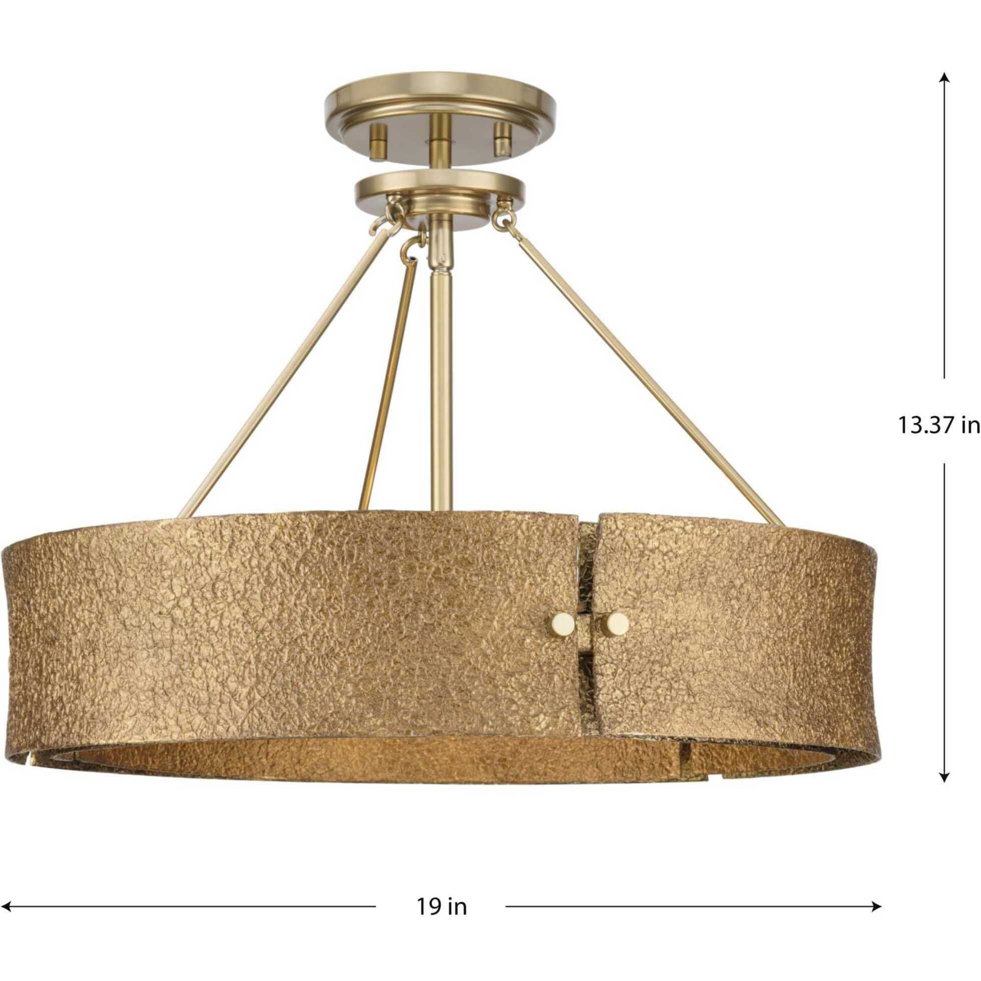 Lusail 4 Light 19 inch Soft Gold Pendant Ceiling Light, Design Series