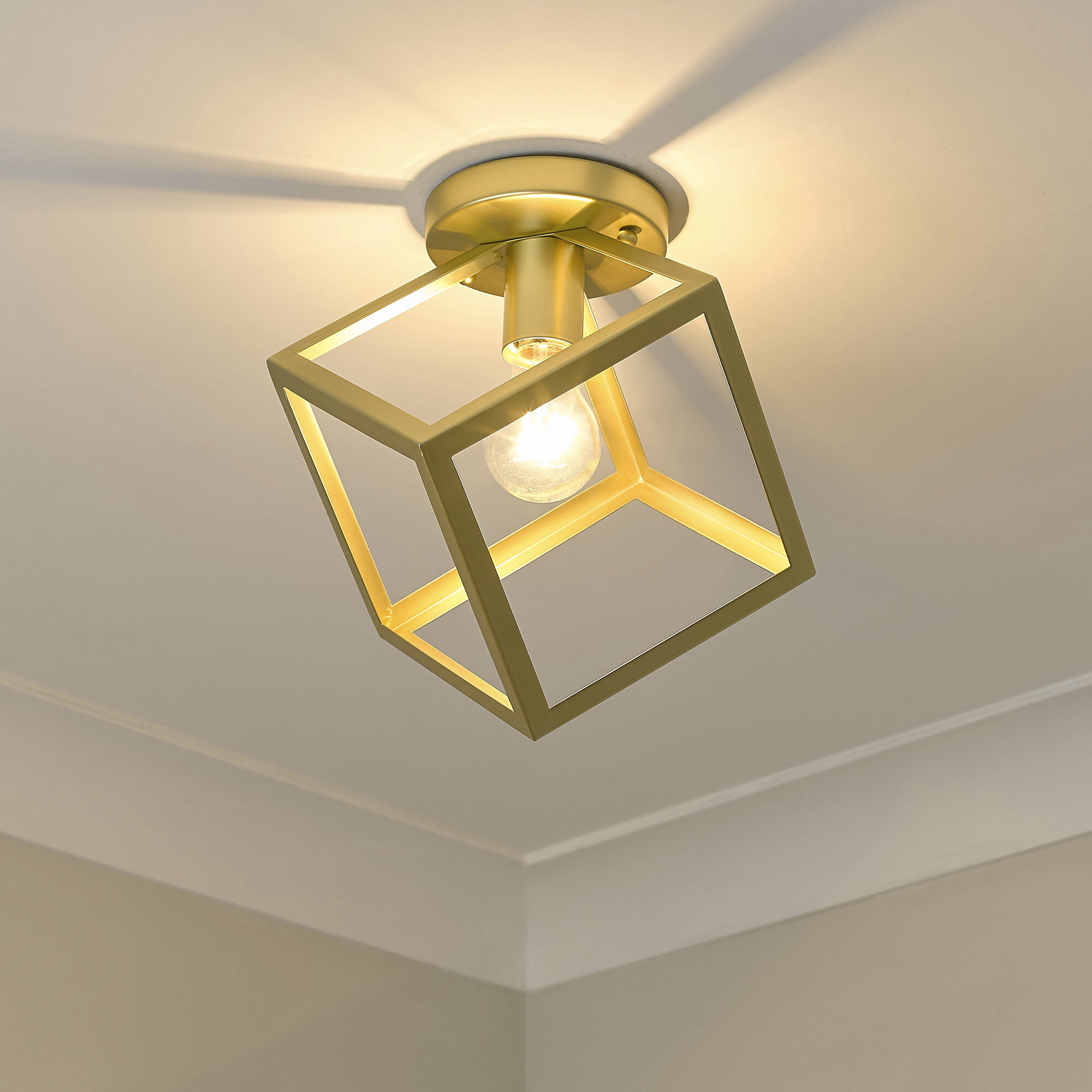 Cassio 1 Light 11.25 inch Olympic Gold Flush Mount Ceiling Light