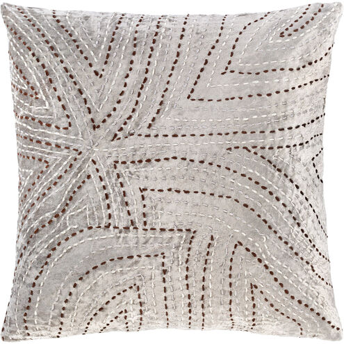 Kenzo 20 X 20 inch Light Gray/Taupe/Cream/Medium Gray/Dark Brown Pillow Kit, Square