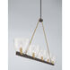 Noellea 5 Light 61 inch Dark Bronze and Legacy Brass Linear Chandelier Ceiling Light