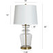 Cameron 30 inch 150 watt Clear Seeded and Gold and Off-White Table Lamp Portable Light