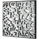 Mapped Silver with Black and Clear Dimensional Wall Art