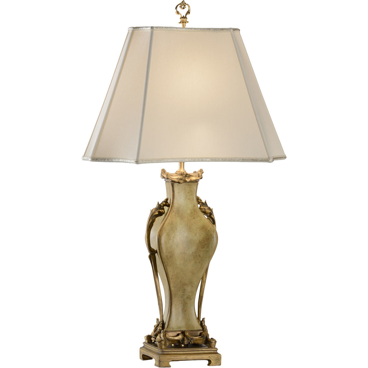 Chelsea House 33 inch 150.00 watt Green Hand/Antique Brass Table Lamp Portable Light
