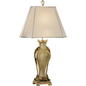 Chelsea House 33 inch 150.00 watt Green Hand/Antique Brass Table Lamp Portable Light
