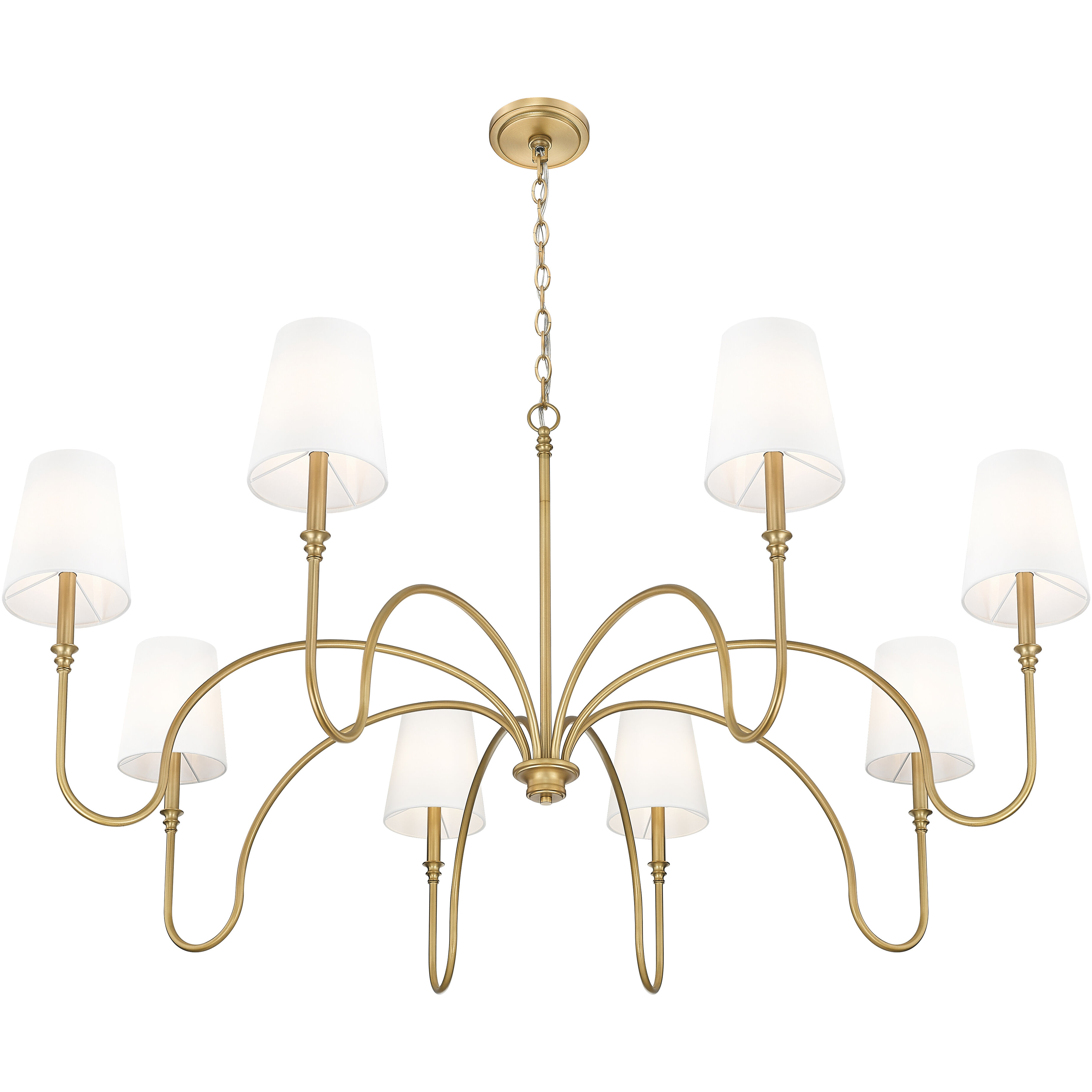 Jisele 8 Light 58.75 inch Rubbed Brass Chandelier Ceiling Light