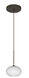 Lasso 1 Light Bronze Pendant Ceiling Light in Opal Matte Glass, Halogen