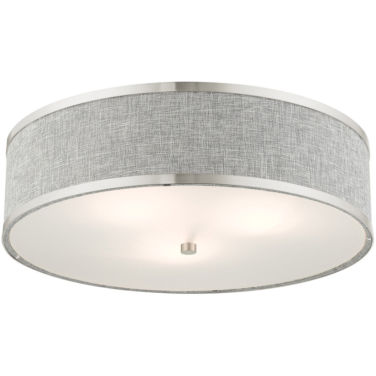 Park Ridge 3 Light 18 inch Brushed Nickel Semi Flush Ceiling Light