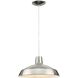 Metal Shade 1 Light Brushed Nickel Pendant Ceiling Light in Standard