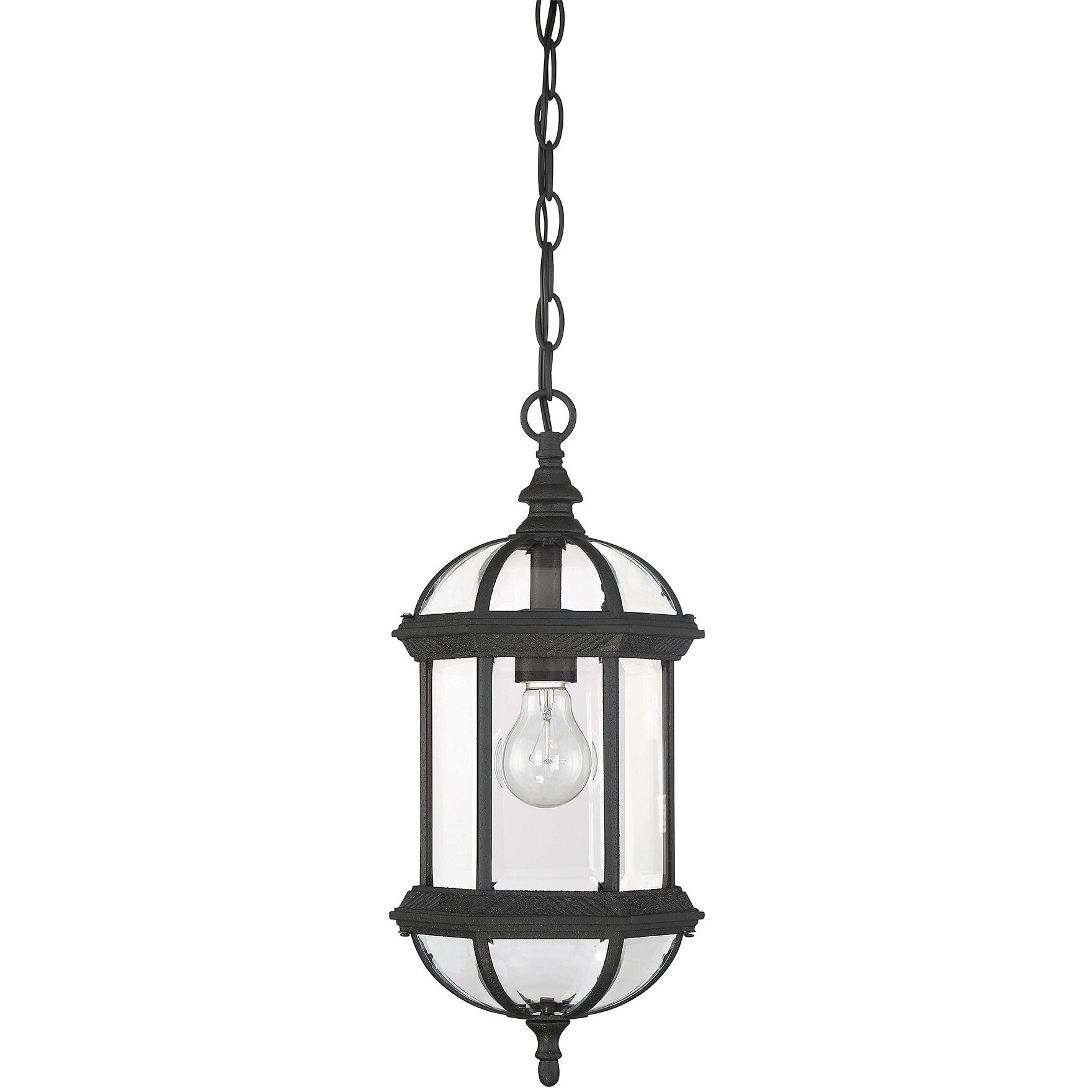Kensington 1 Light 8.25 inch Black Outdoor Hanging Lantern