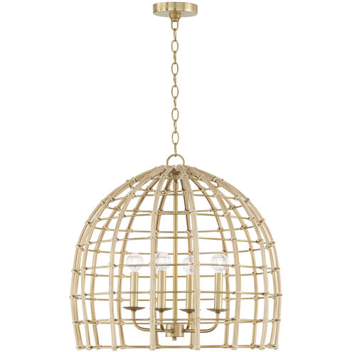 Wren 4 Light 23 inch Matte Brass Pendant Ceiling Light