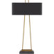 Adorn 32.75 inch 25 watt Antique Brass/Black Table Lamp Portable Light, Large