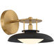 Gavin 1 Light 9 inch Black with Warm Brass Accents Wall Sconce Wall Light