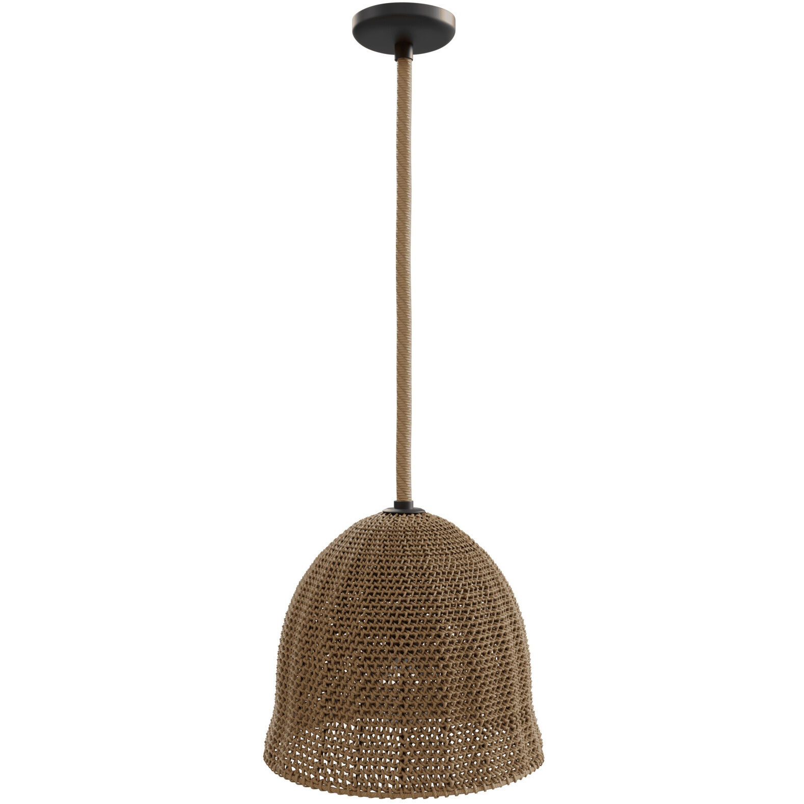 Malibu 1 Light 16 inch Natrual Hemp Rope Pendant Ceiling Light