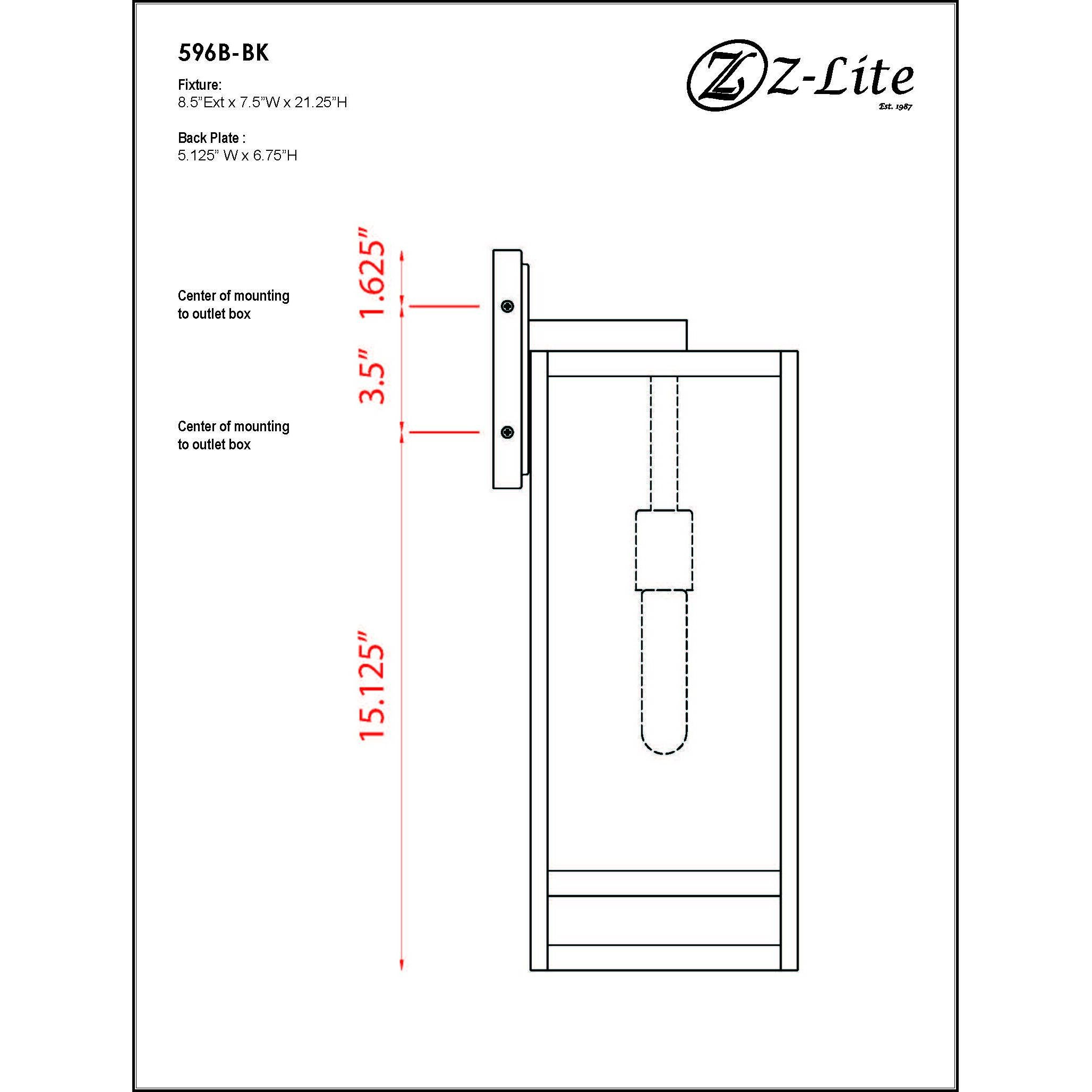 Nuri 1 Light 21.25 inch Black Outdoor Wall Light