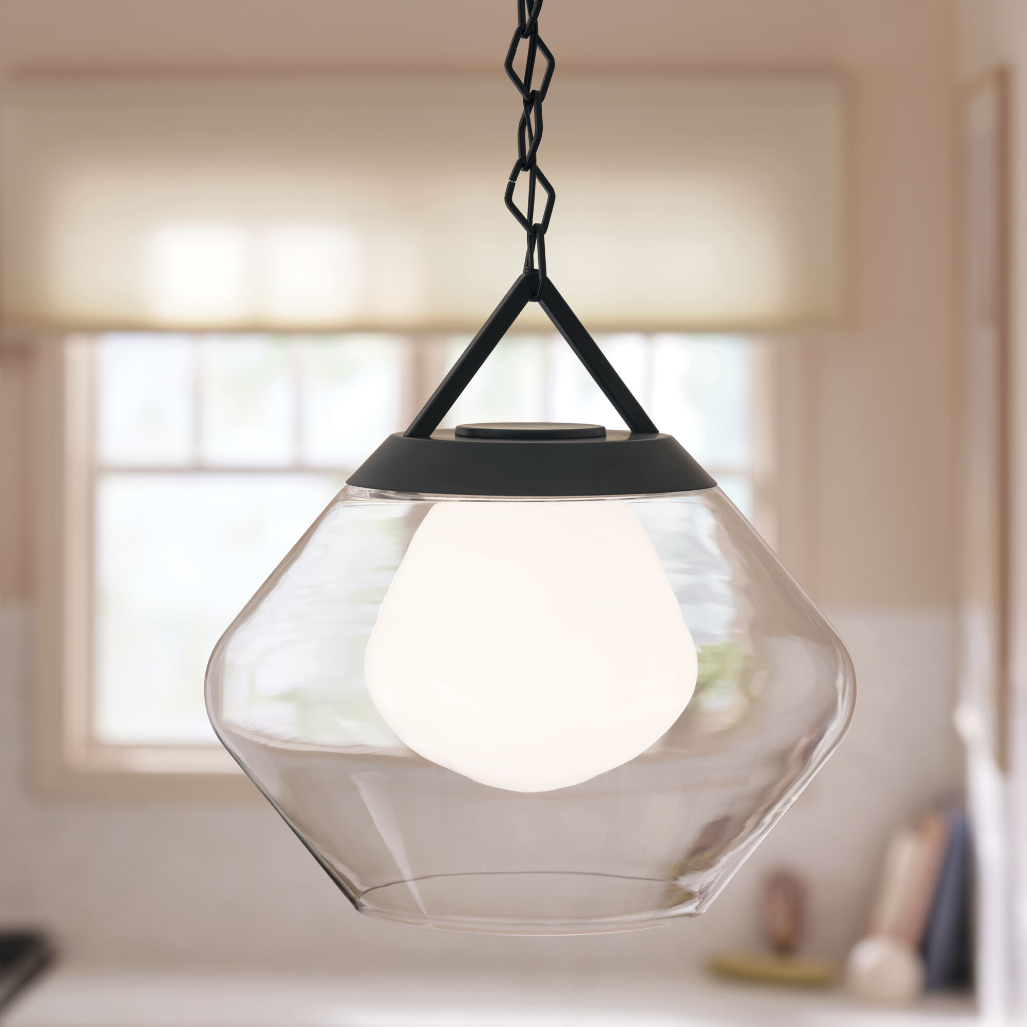 Nella 1 Light Black Pendant Ceiling Light