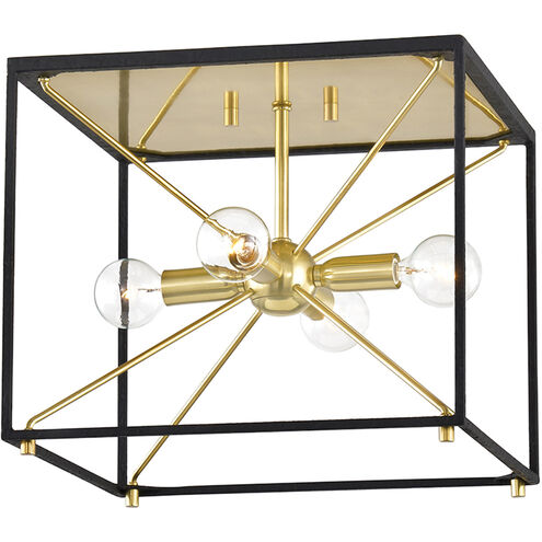 Glendale 4 Light 12 inch Polished Nickel / Black Chandelier Ceiling Light