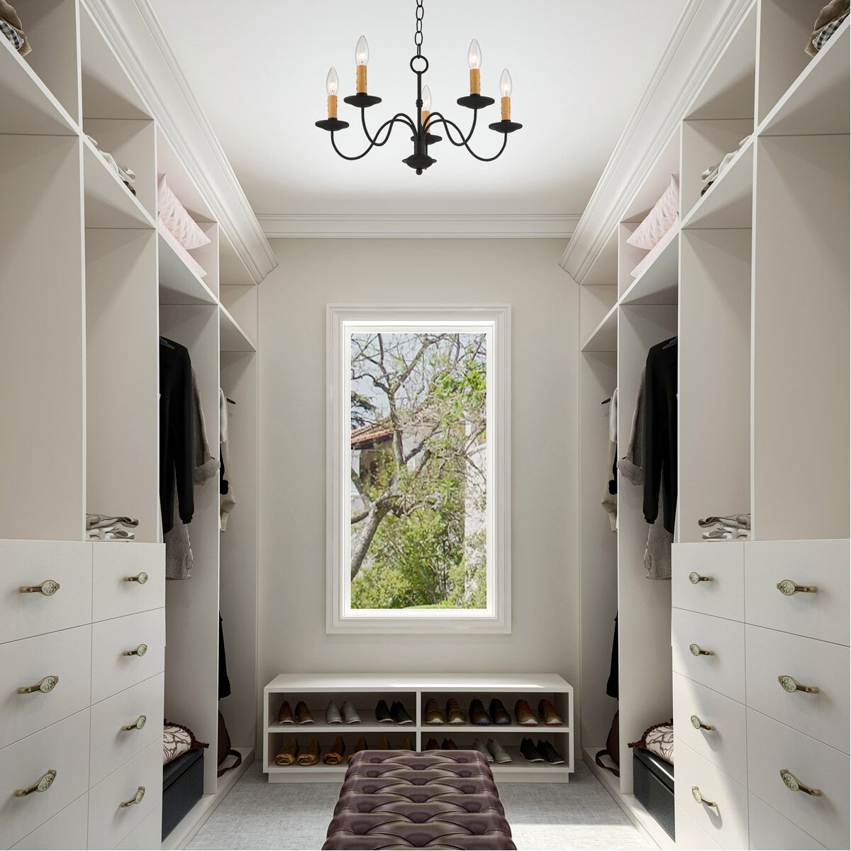 Heritage 5 Light 20 inch Black Chandelier Ceiling Light