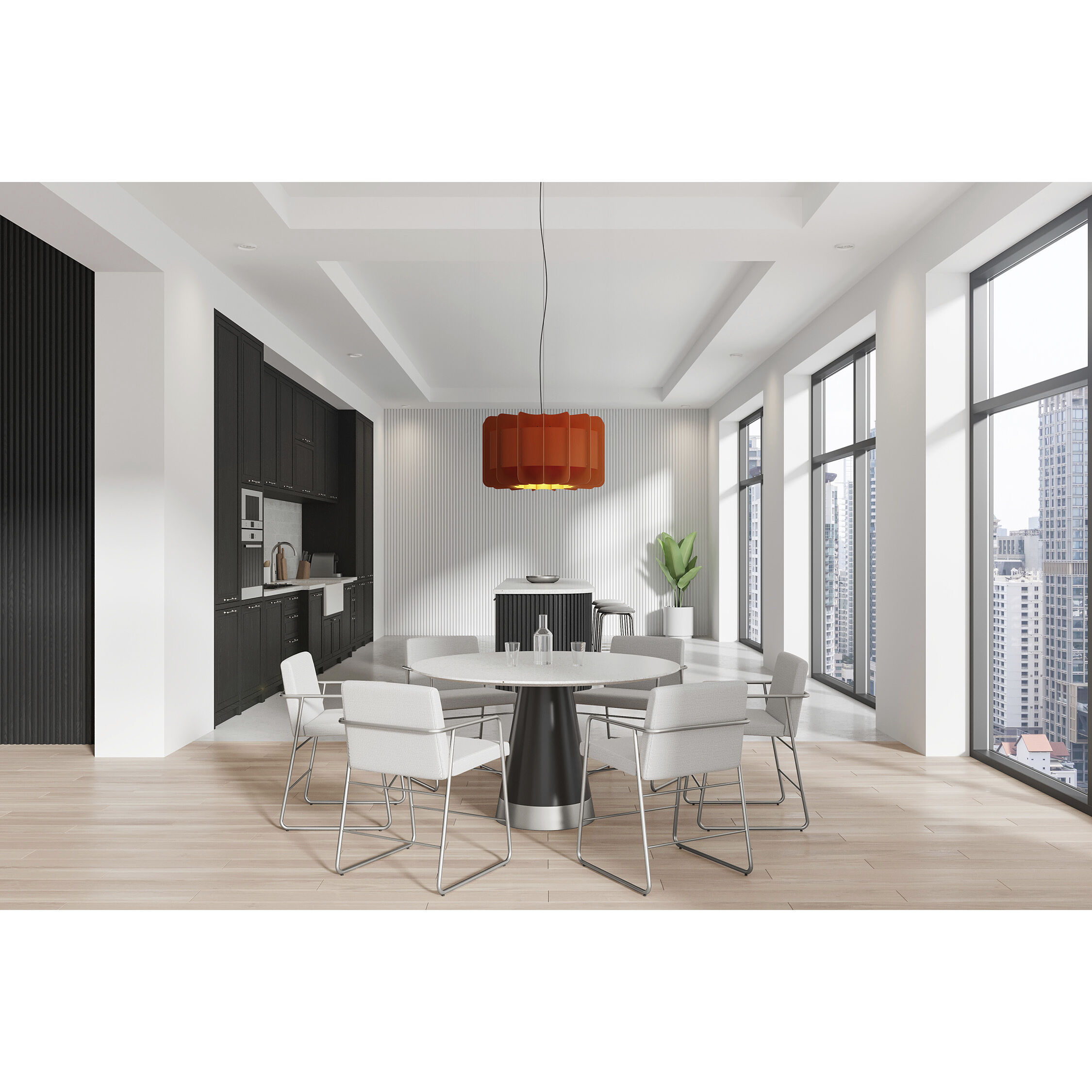 Clarissa 1 Light 29.8 inch Black/Terracotta Pendant Ceiling Light in Terracotta/Ash, 30 in